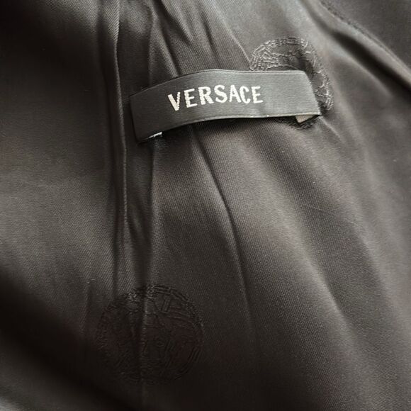 VERSACE Black One Shoulder Long Sleeve Cocktail Dress - Picture 13 of 15